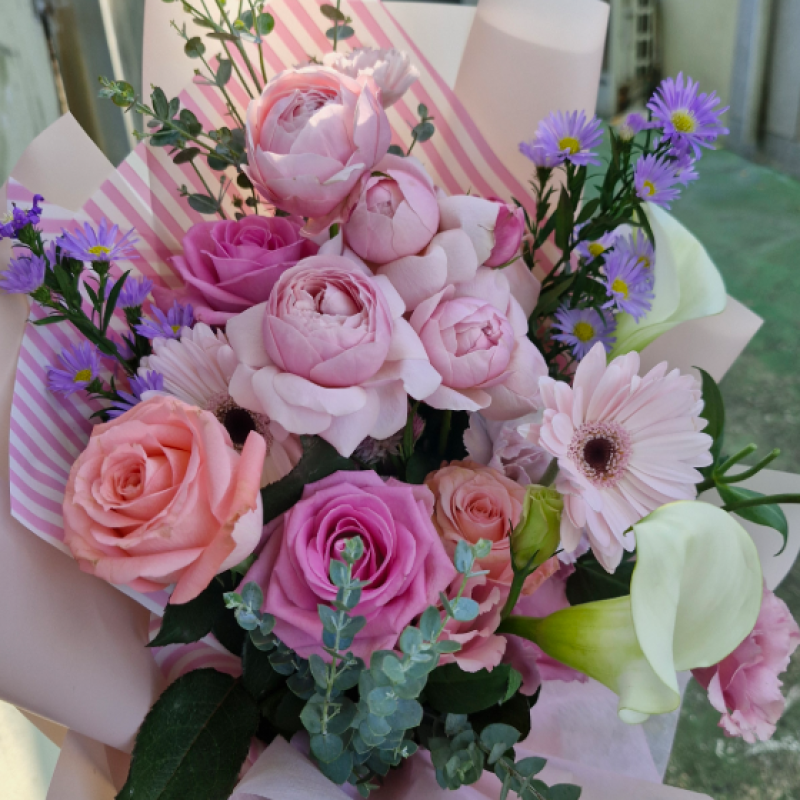 카라핑크꽃다발 이미지 2