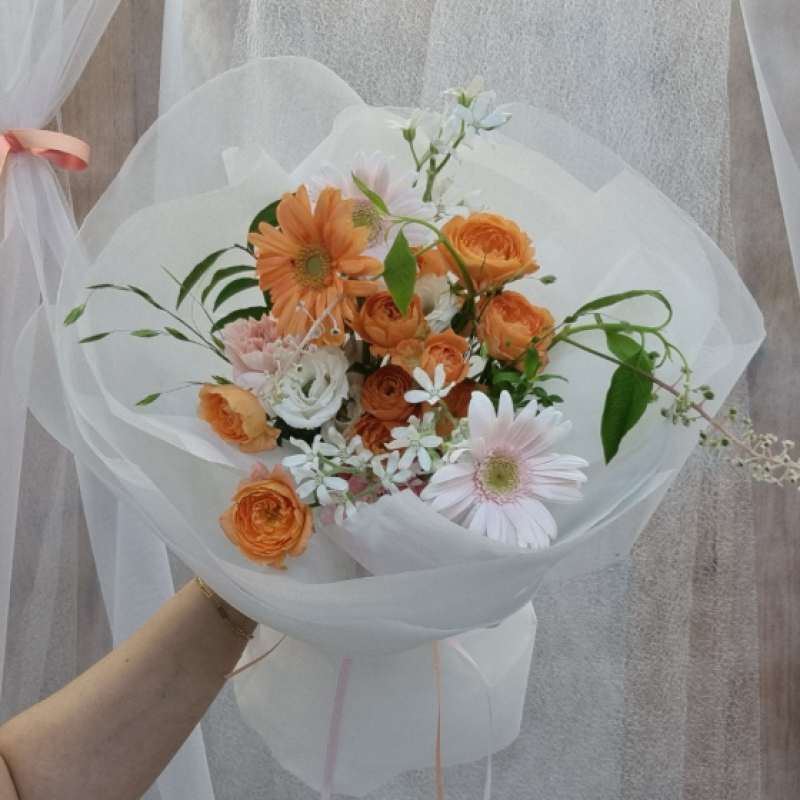 오렌지라운드꽃다발 이미지 2